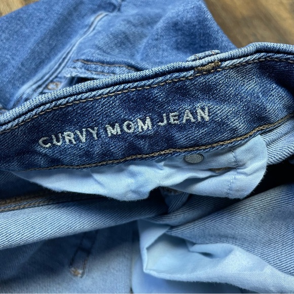 American Eagle Curvy Mom Jeans Women's Size 14 Distressed Stretch - Picture 9 of 10